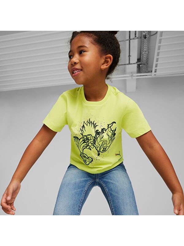 Puma X Trolls Graphic Kız Çocuk Yeşil Yuvarlak Yaka Tişört