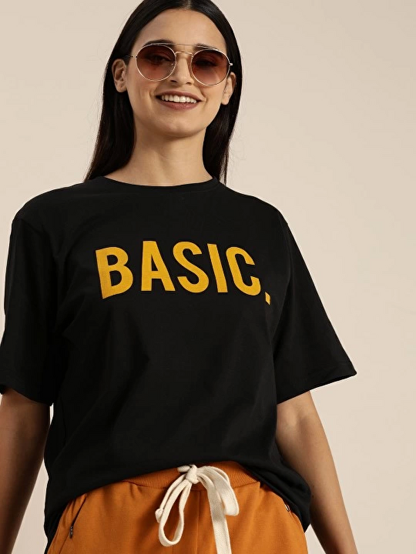 Jane's Baskılı T-shirt - Siyah