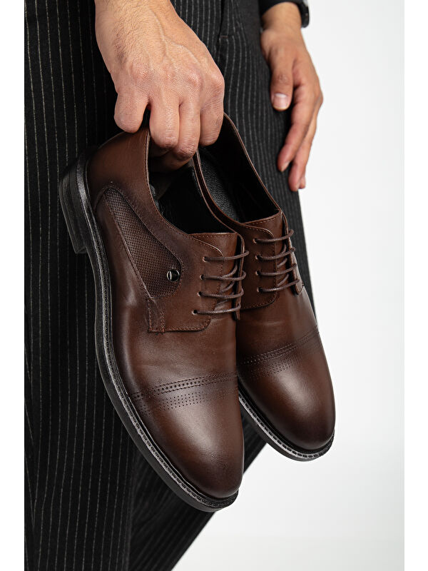 D02018 Günlük Ortopedik Erkek Hakiki Deri Klasik Ayakkabı - Görsel 3