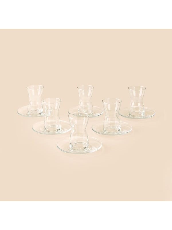 Paşabahçe Irmak 6 Kişilik 12 Parça Çay Takımı - Şeffaf - 130 ml