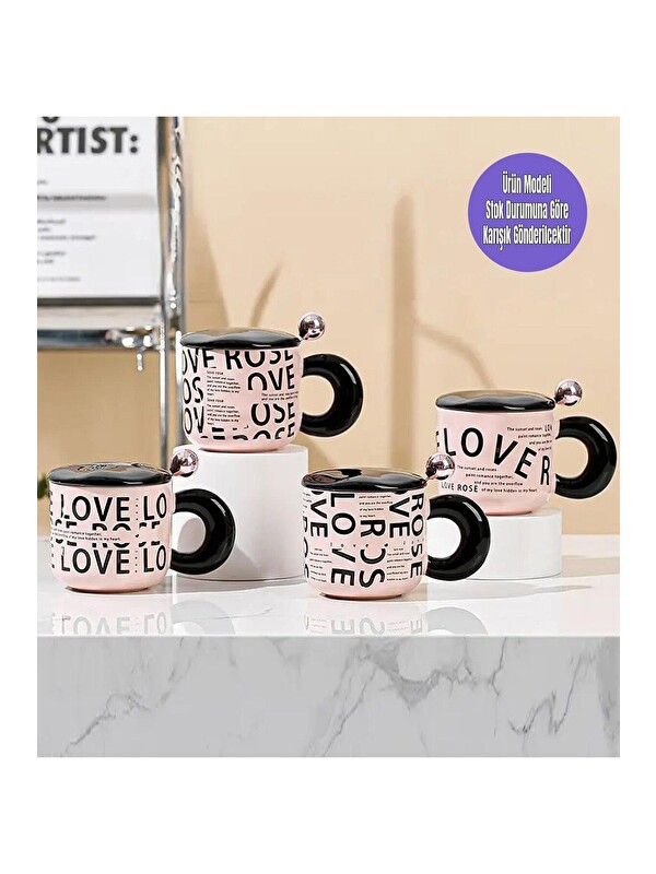 Bam Hediyelik Eşya Love Temalı Romantik Seramik Kupa