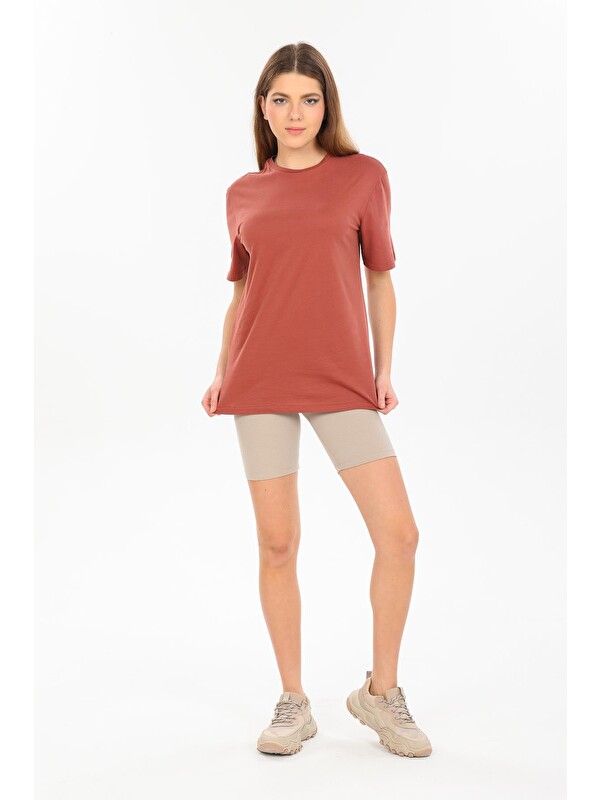 Domoda Oversize Fit Pamuklu Kısa Kollu Basic Uniseks Kadın Erkek Tişört