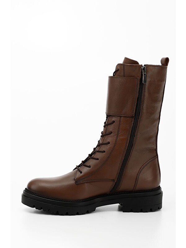 Kadın TABA Fermuarlı Hakiki Deri Postal Bot - Görsel 4