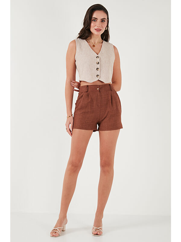 Lela Kırçıllı Regular Fit Cepli Kısa Şort 5866201
