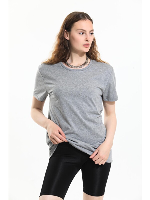 Domoda Oversize Fit Pamuklu Kısa Kollu Basic Uniseks Kadın Erkek Tişört