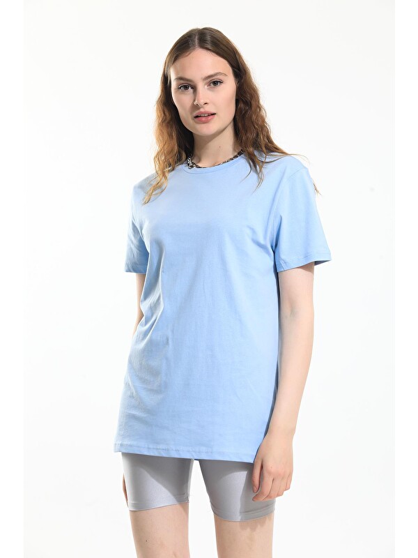 Domoda Oversize Fit Pamuklu Kısa Kollu Basic Uniseks Kadın Erkek Tişört