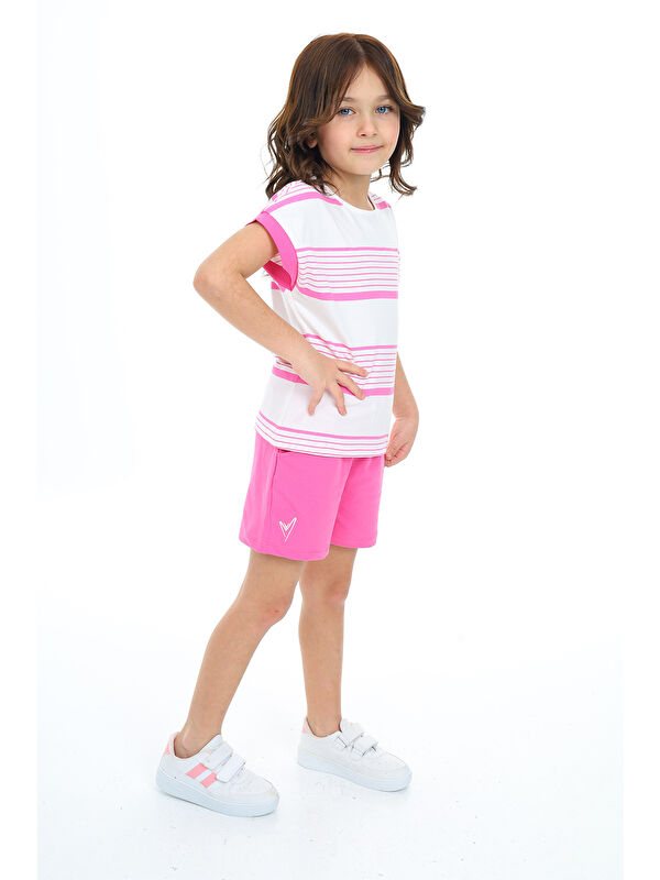 Toontoykids Kız Çocuk Nakışlı Şortlu Takım