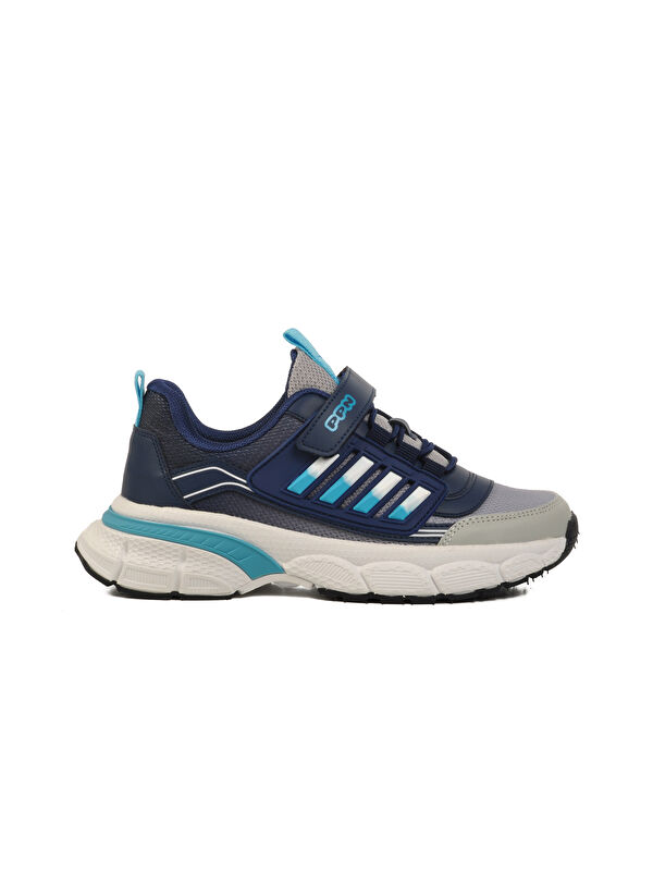 Lacivert Cırtlı Fileli Hafif Erkek Çocuk Spor Ayakkabı 1897 F - Görsel 2