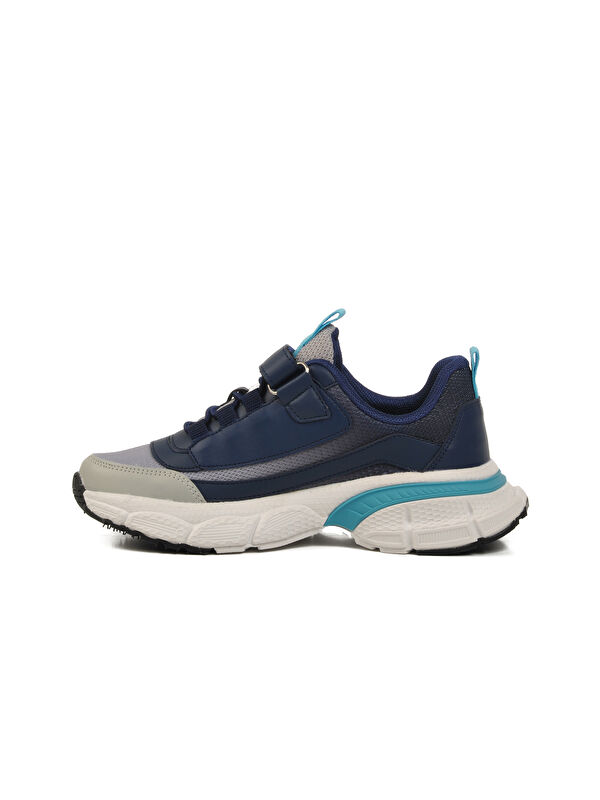 Lacivert Cırtlı Fileli Hafif Erkek Çocuk Spor Ayakkabı 1897 F - Görsel 3