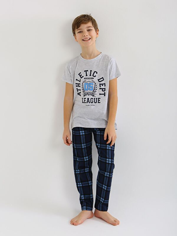 Vitmo Erkek Çocuk Kısa Kollu %100 Pamuklu Pijama Takımı League