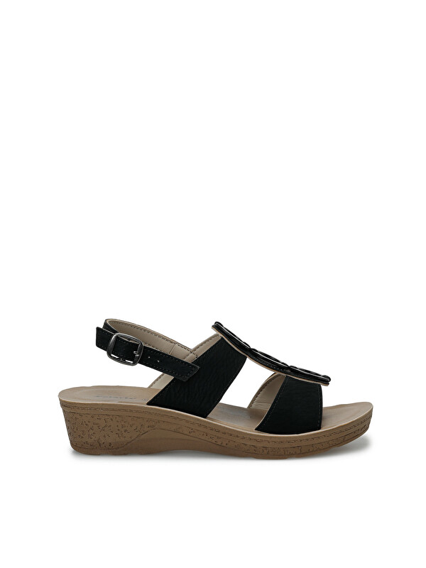 Polaris 409036.Z Siyah Kadın Comfort Sandalet