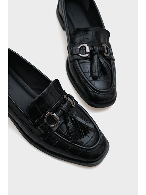 Carolin Metal Tokalı Püsküllü Kadın Loafer Ayakkabı - Görsel 5