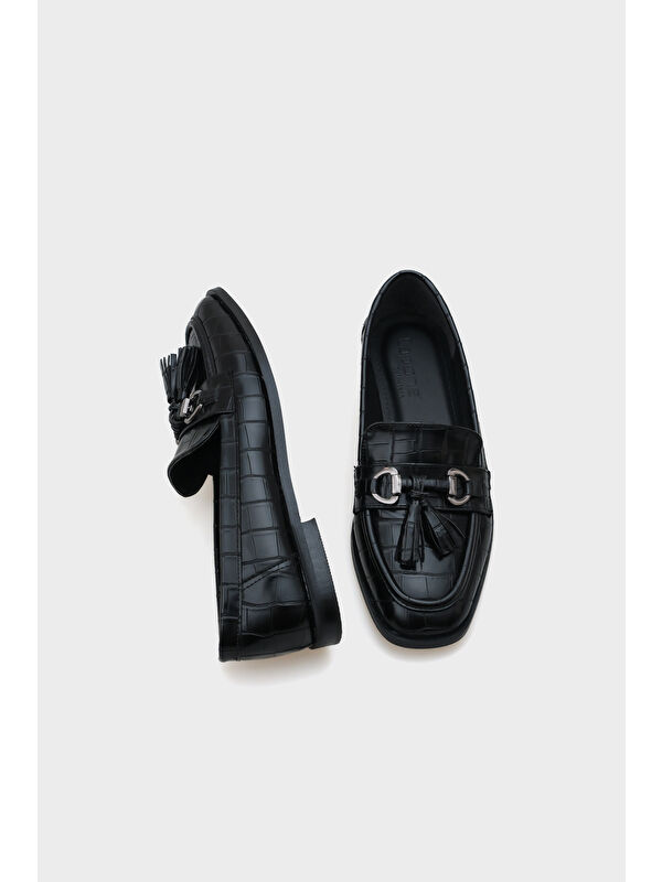 Carolin Metal Tokalı Püsküllü Kadın Loafer Ayakkabı - Görsel 6