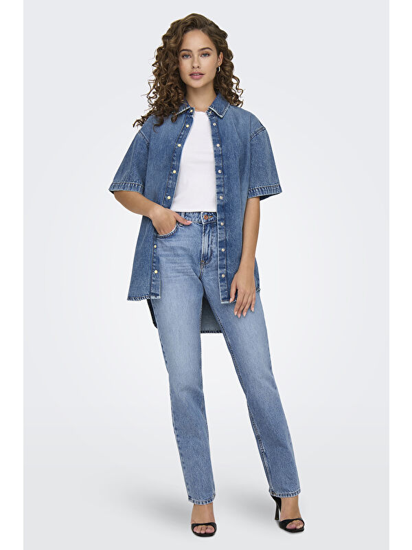 Only Onlbrenda % 100 Pamuk Regular Fit Yüksek Bel Jeans 15345428