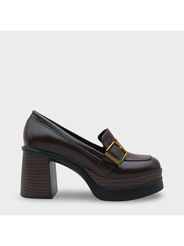 Rowena Yüksek Tabanlı Topuklu Tokalı Loafer Kadın Ayakkabı - Görsel 2