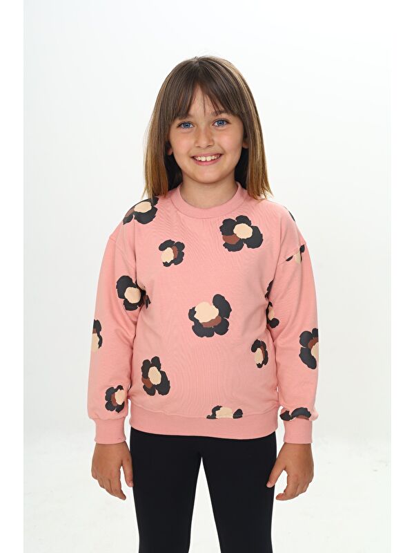 Toontoykids Kız Çocuk Pano Baskılı Sweatshirt