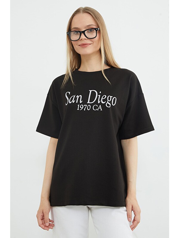 Fullamoda San Diego Baskılı Oversize Tişört