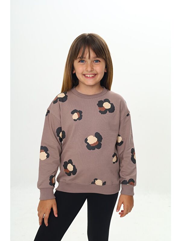 Toontoykids Kız Çocuk Pano Baskılı Sweatshirt