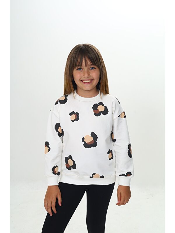 Toontoykids Kız Çocuk Pano Baskılı Sweatshirt
