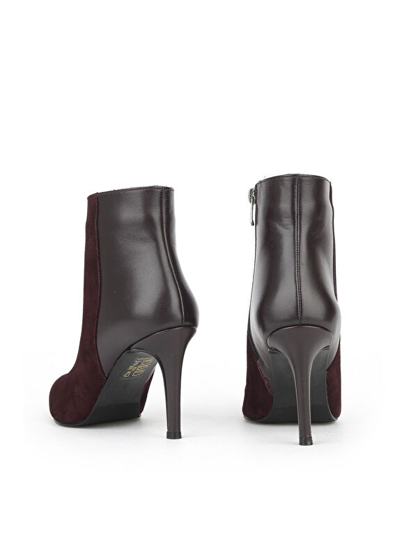 Kadın Hakiki Deri Bot 1531030Z25104 Bordo - Görsel 4