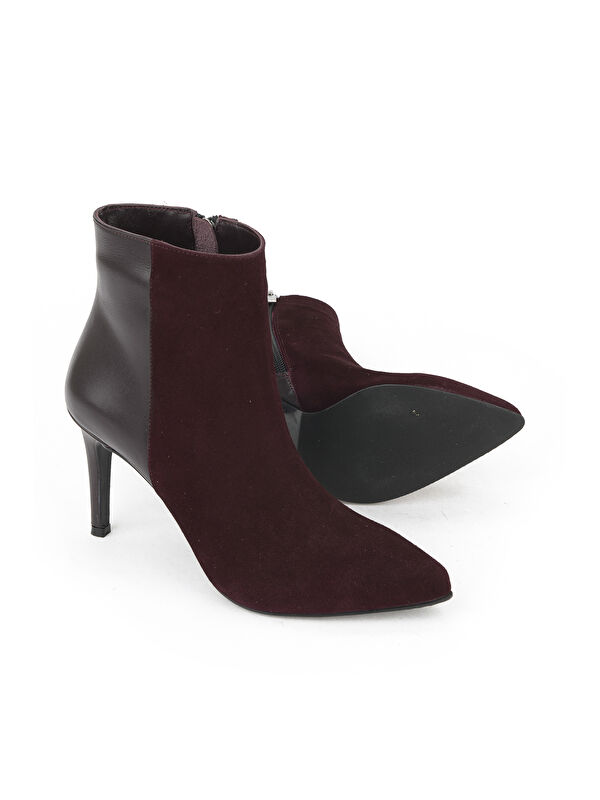 Kadın Hakiki Deri Bot 1531030Z25104 Bordo - Görsel 5