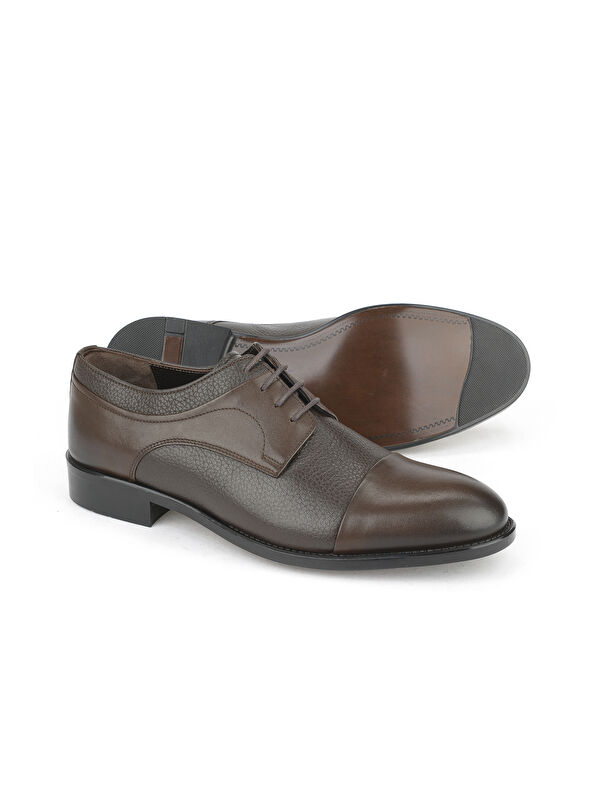 Erkek Hakiki Deri Ayakkabı 15350Z1030 Kahve - Görsel 5