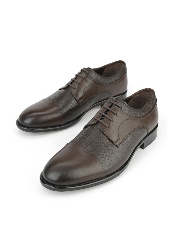 Erkek Hakiki Deri Ayakkabı 15350Z1030 Kahve - Görsel 6