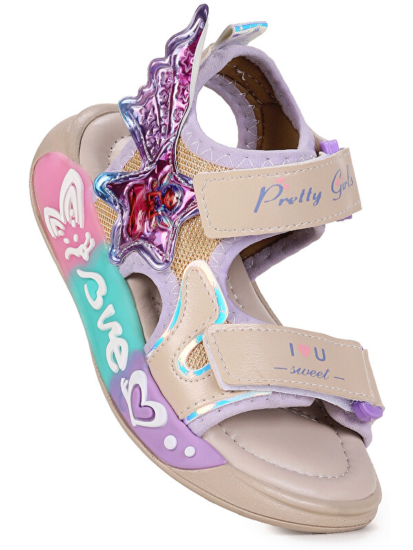 Kiko Kids Lug Cırtlı Kız Çocuk Sandalet