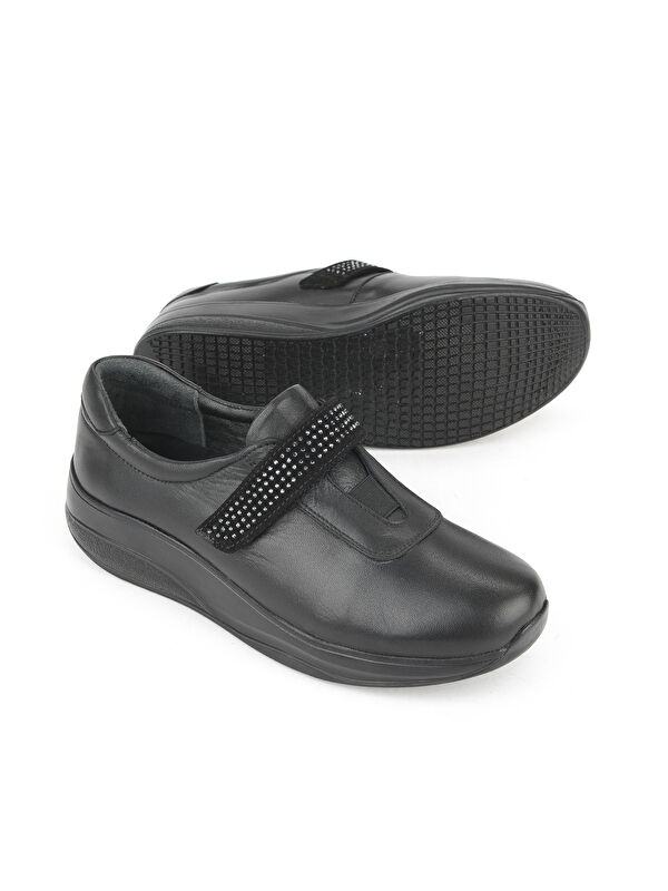 Kadın Hakiki Deri Konfor Ayakkabı 15355Z2417 Siyah - Görsel 5