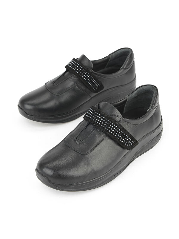 Kadın Hakiki Deri Konfor Ayakkabı 15355Z2417 Siyah - Görsel 6