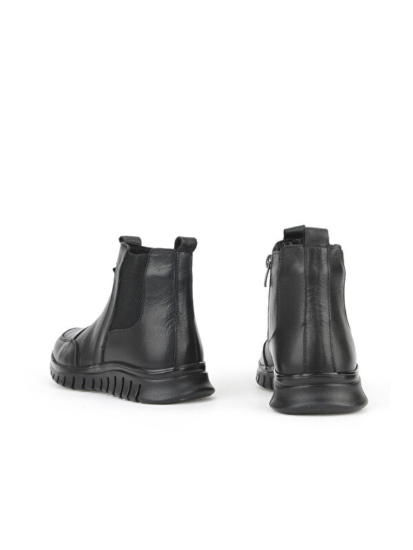 Kadın Hakiki Deri Konfor Bot 15355Z1458 Siyah - Görsel 4