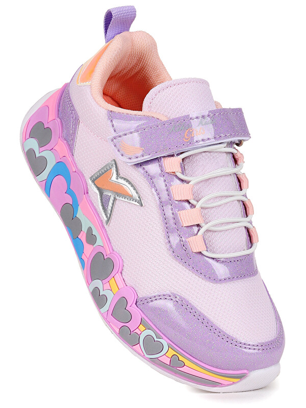 Kiko Kids Heart Günlük Cırtlı Kız Çocuk Spor Ayakkabı