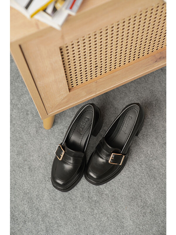 Rowena Yüksek Tabanlı Topuklu Tokalı Loafer Kadın Ayakkabı - Görsel 3