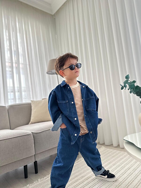 A.S.L GOLF CLUB Erkek Çocuk Jean Takım 2’li | Alt Üst Denim Kombin 2-13 Yaş | Yazlık Kışlık Günlük Giyim