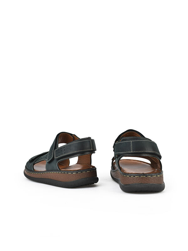 Erkek Hakiki Deri Sandalet 1511045ZS6 Yeşil - Görsel 4