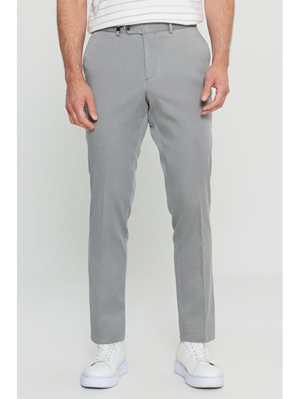Altınyıldız Classics Erkek Taş Pamuklu Slim Fit Dar Kesim Yan Cep Casual Pantolon