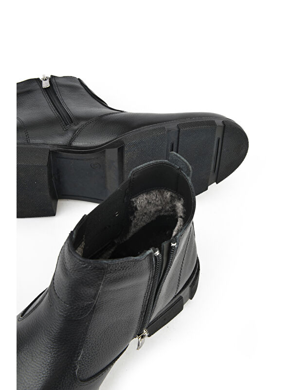 Erkek Hakiki Deri Kürklü Bot 153999Z0171 Siyah - Görsel 5