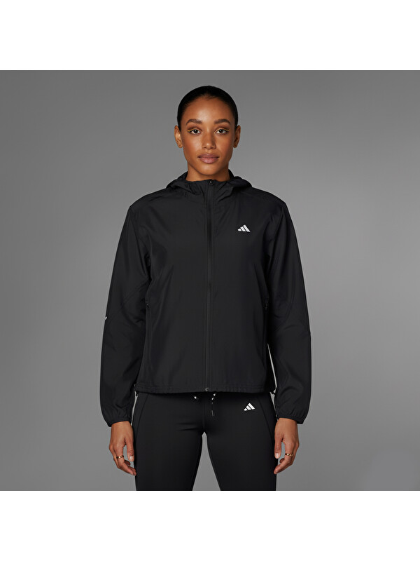 Adidas Run It Kadın Siyah Kapüşonlu Ceket