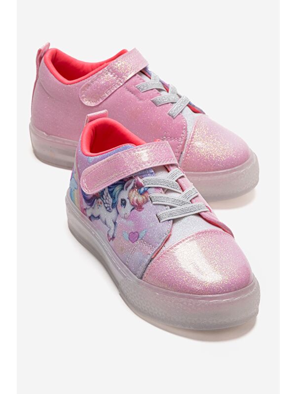 Mnpc Kız Çocuk Pudra Sneaker Işıklı Ayakkabı