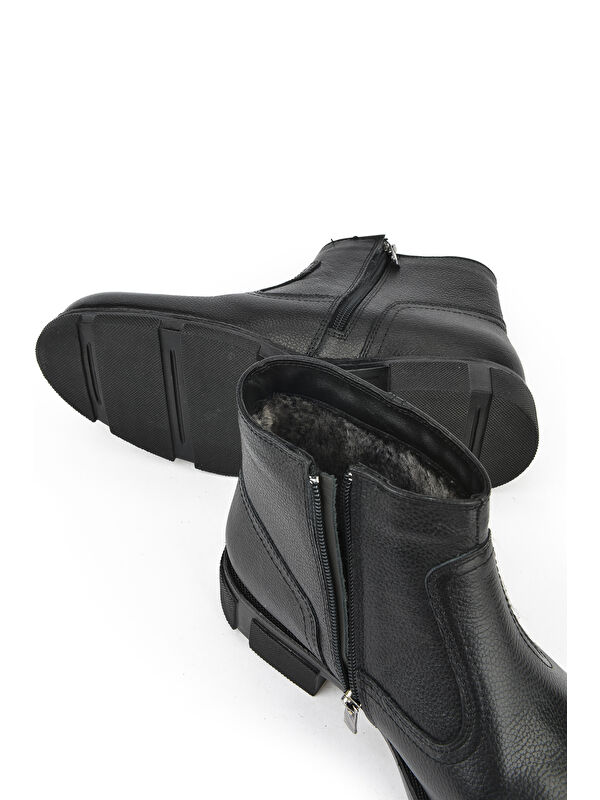 Erkek Hakiki Deri Kürklü Bot 153999Z044 Siyah - Görsel 5