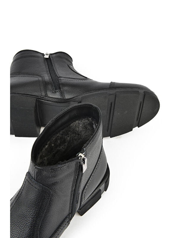 Erkek Hakiki Deri Kürklü Bot 153999Z0441 Siyah - Görsel 5