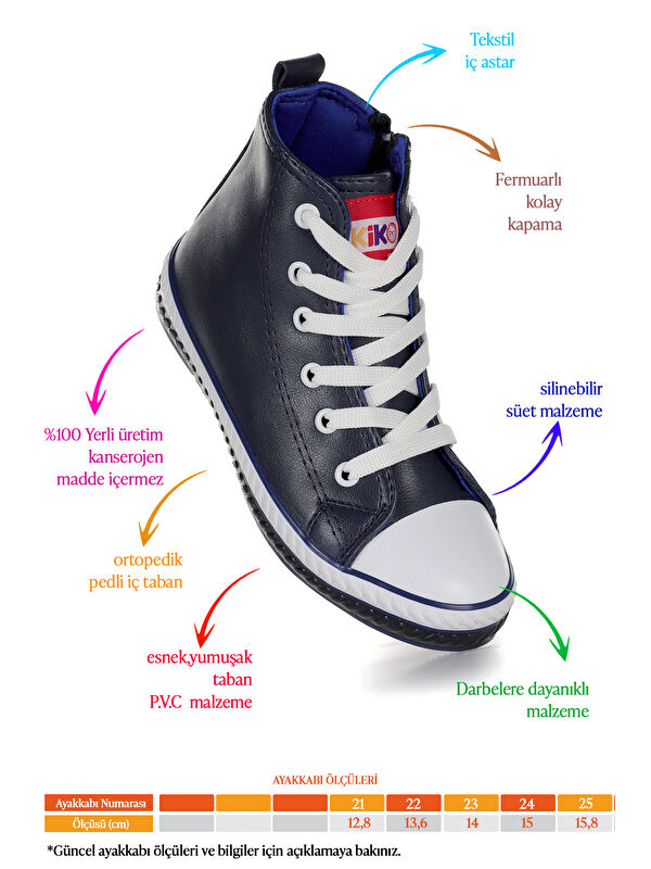 Pant Günlük Bağcıklı Fermuarlı Erkek Bebek Spor Ayakkabı - Görsel 3