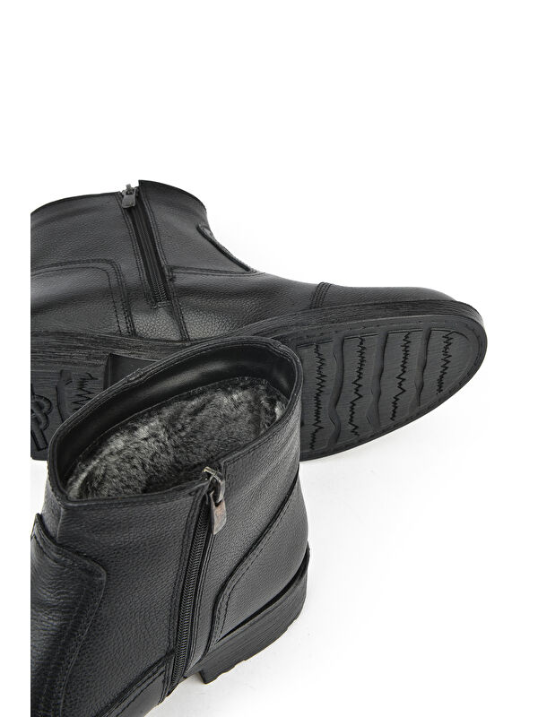 Erkek Hakiki Deri Kürklü Bot 153999Z04413 Siyah - Görsel 5