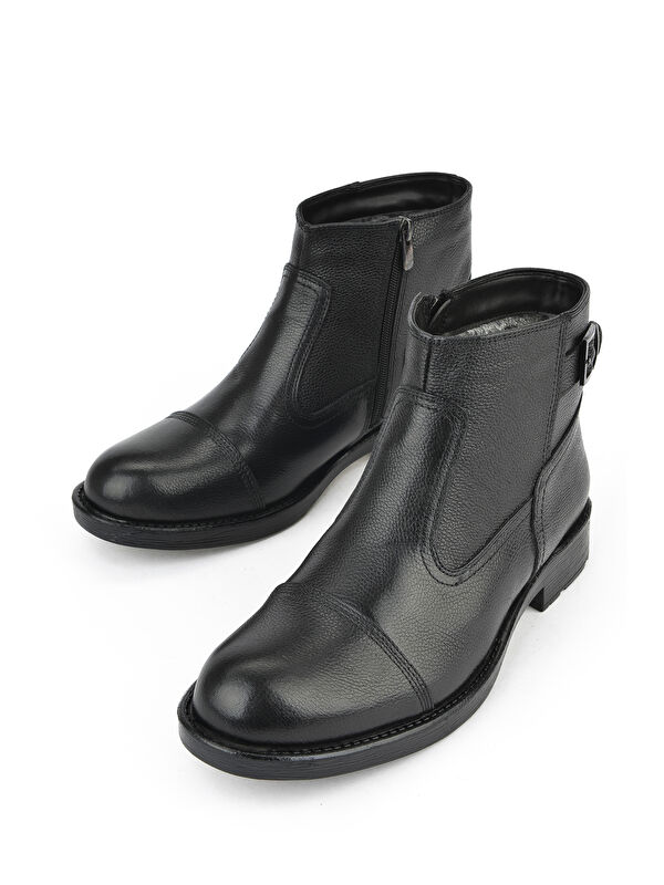 Erkek Hakiki Deri Kürklü Bot 153999Z04413 Siyah - Görsel 6