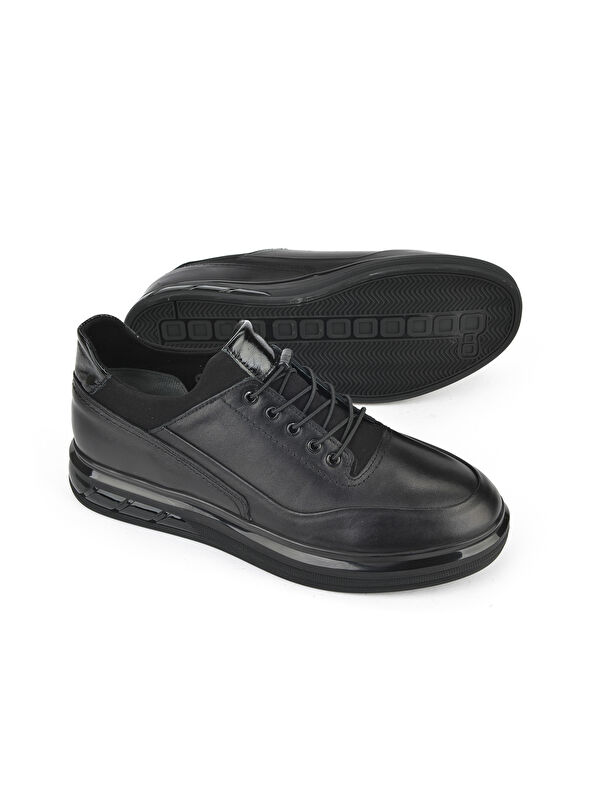 Erkek Hakiki Deri Sneaker 153498Z1760 Siyah - Görsel 5