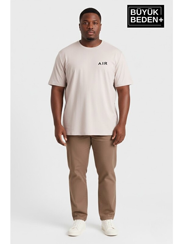 Süperlife Erkek Büyük Beden AR Baskılı 3xl-6xl Bisiklet Yaka Tshırt SPR26BTS510-01