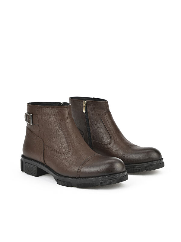 Erkek Hakiki Deri Kürklü Bot 153999Z0441 Kahve - Görsel 3