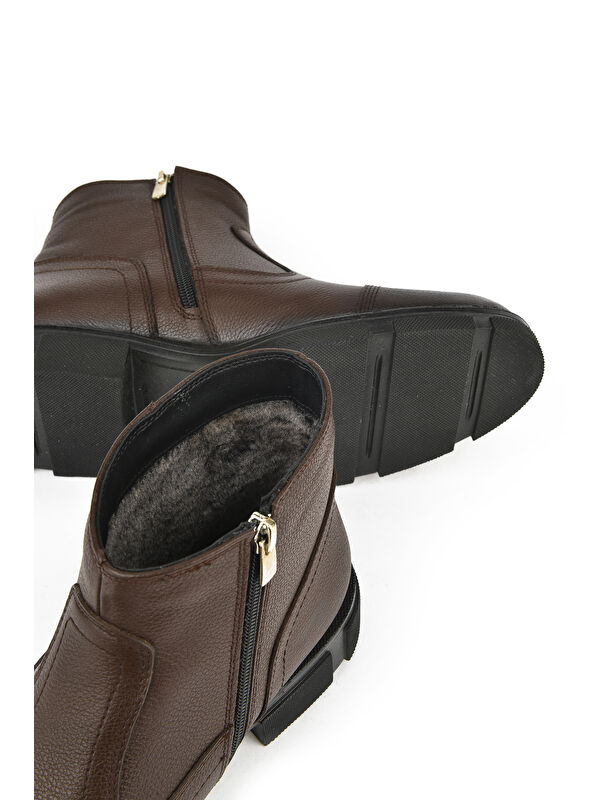 Erkek Hakiki Deri Kürklü Bot 153999Z0441 Kahve - Görsel 5