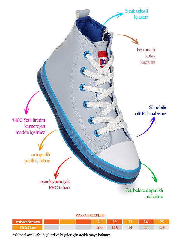 Pant Günlük Bağcıklı Fermuarlı Erkek Bebek Spor Ayakkabı - Görsel 3