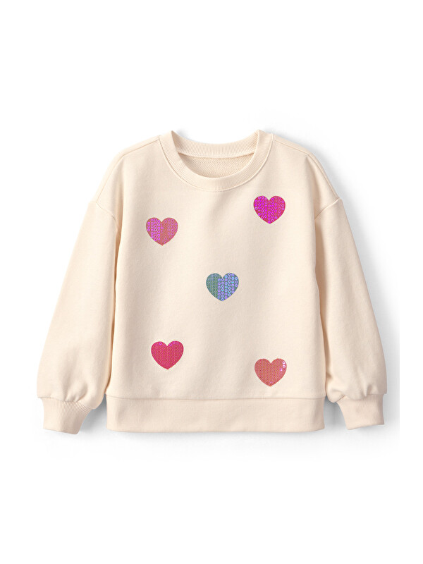 Carter's Küçük Kız Çocuk Sweatshirt 2 Yaş-5 Yaş Ekru